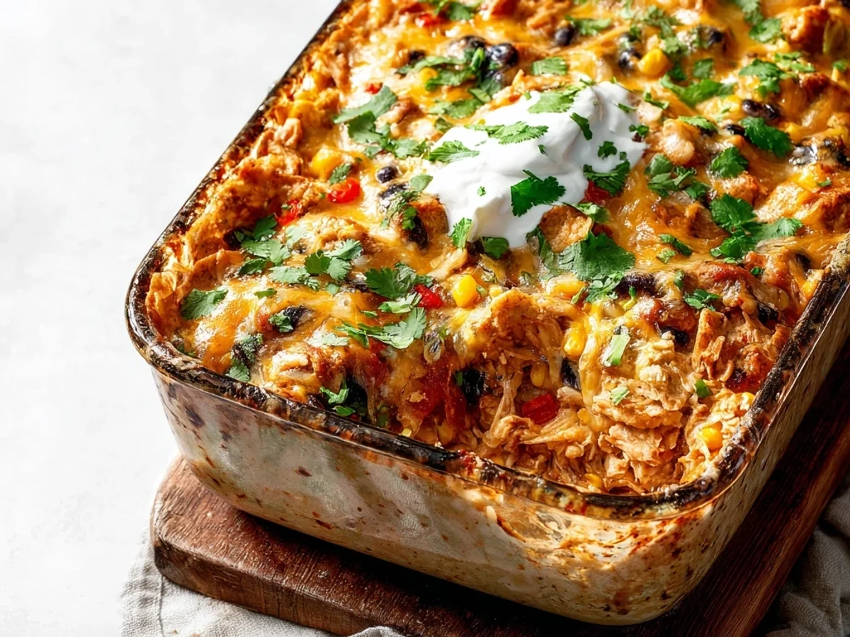 Easy Chicken Burrito Casserole Recipe: Speedy Weeknight Bake - Image 1