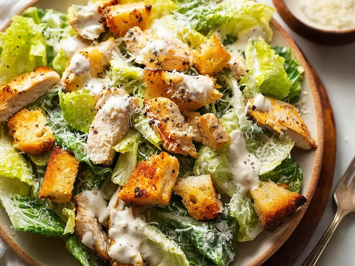 Easy Chicken Caesar Salad: Quick & Tangy Dinner - Image 1