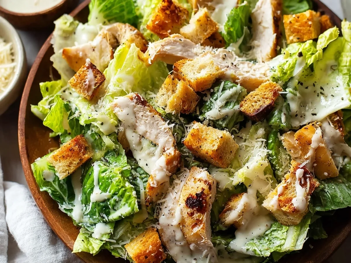 Easy Chicken Caesar Salad: Quick & Tangy Dinner - Image 2