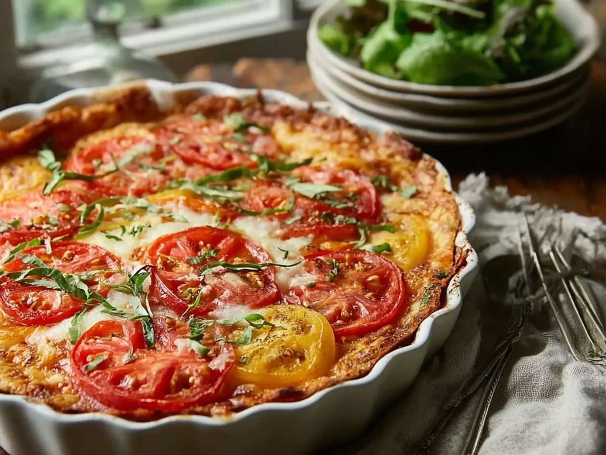Easy Crustless Tomato Pie: Summer's Savory Slice - Image 1