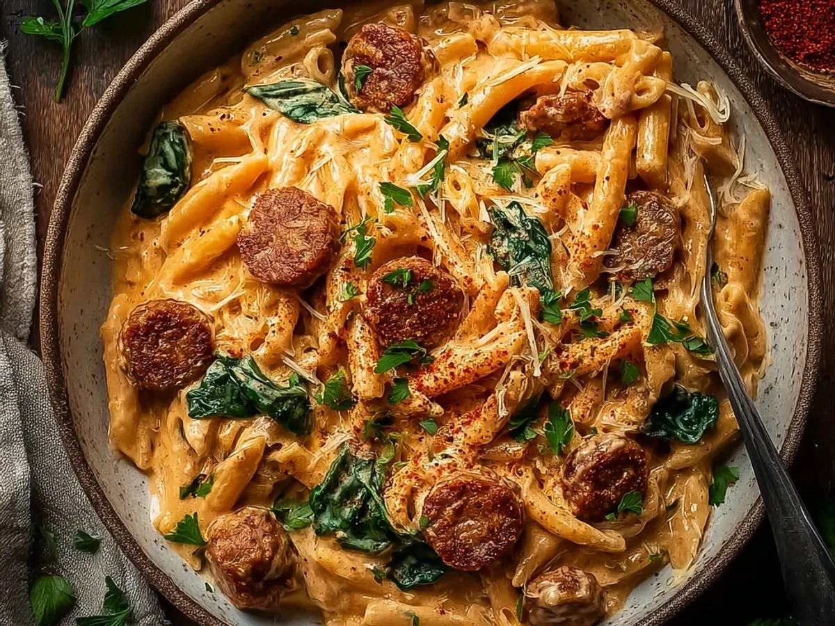 Flavorful Cajun Beef Sausage Pasta: A Zesty Skillet Meal - Image 2