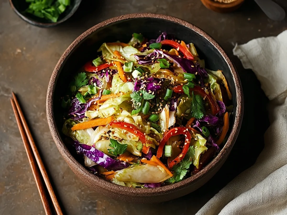 Fresh Asian Cabbage Stir Fry: A Speedy Weeknight Meal - Image 1