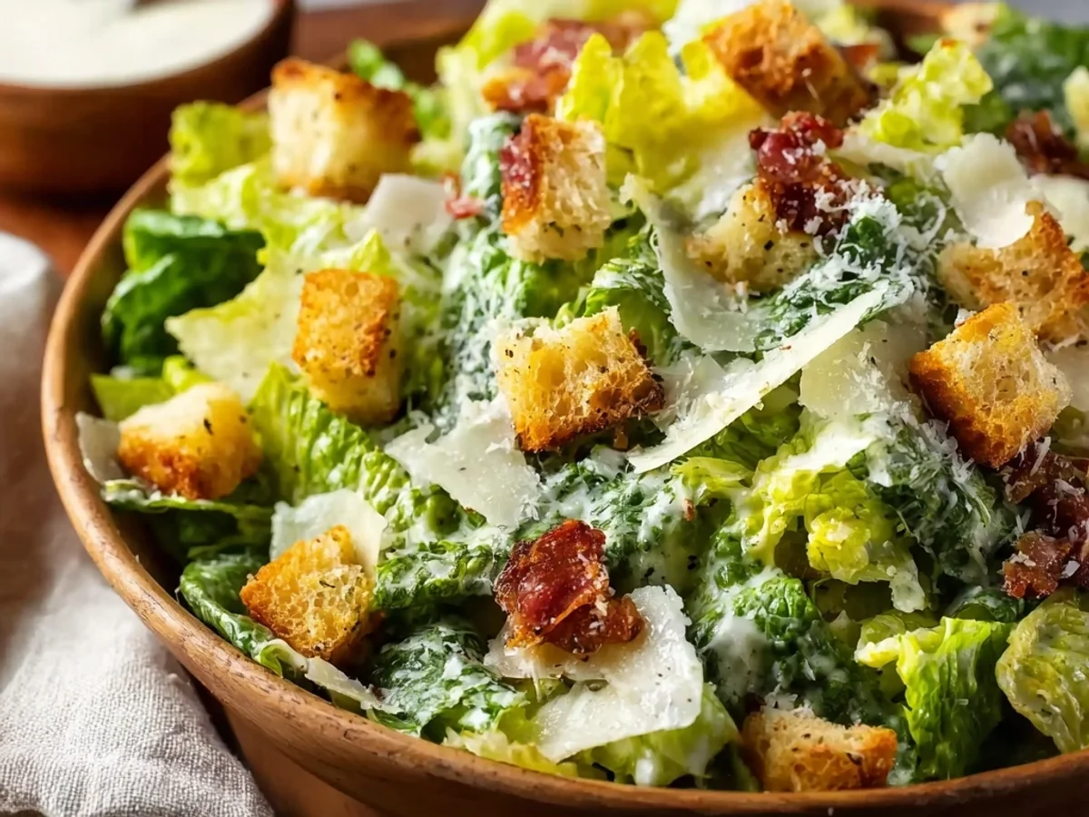 Fresh Homemade Caesar Salad Dressing & Crispy Romaine - Image 1
