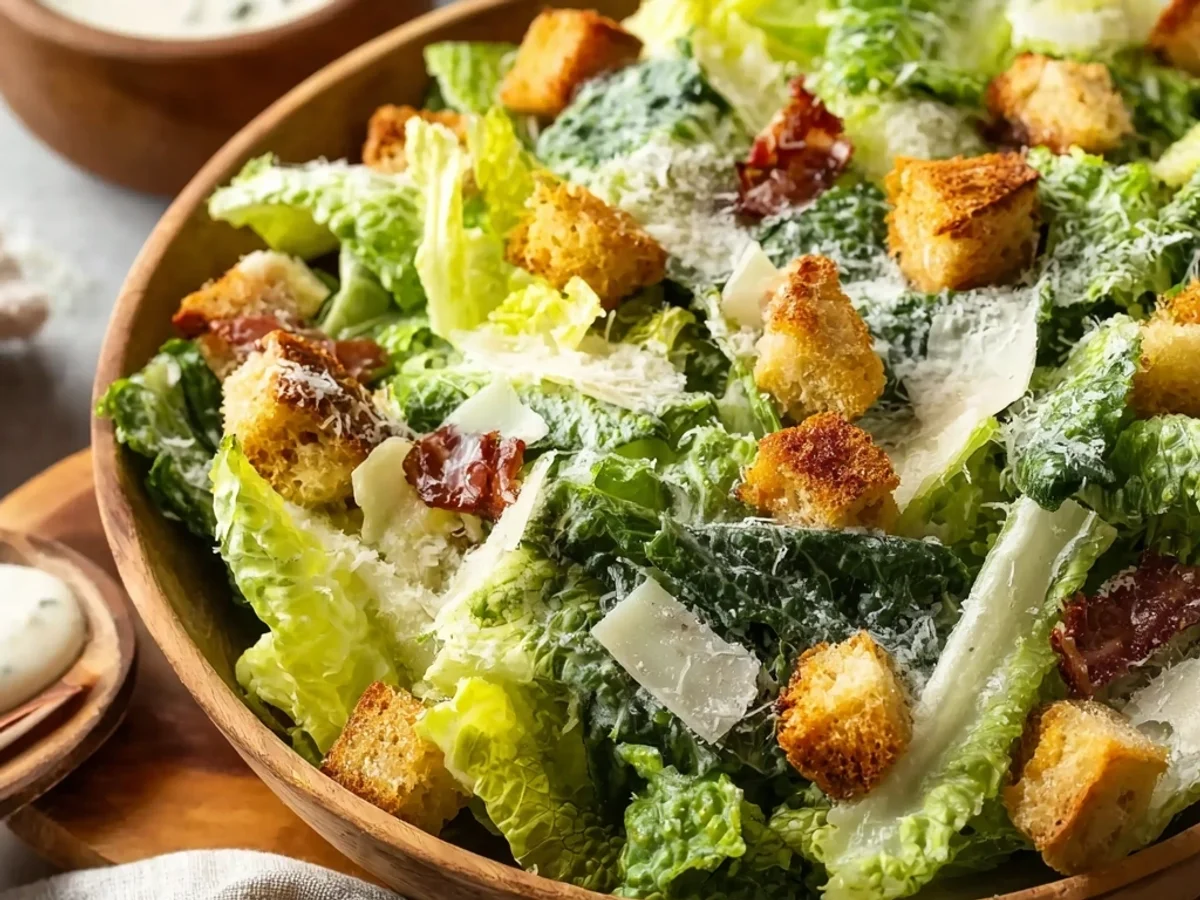 Fresh Homemade Caesar Salad Dressing & Crispy Romaine - Image 2