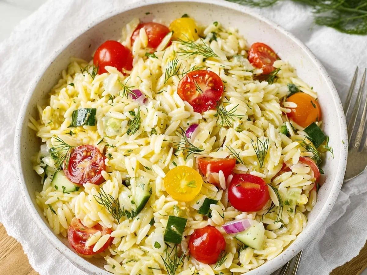 Fresh Lemon Orzo Salad: Zesty Summer Side Dish - Image 1