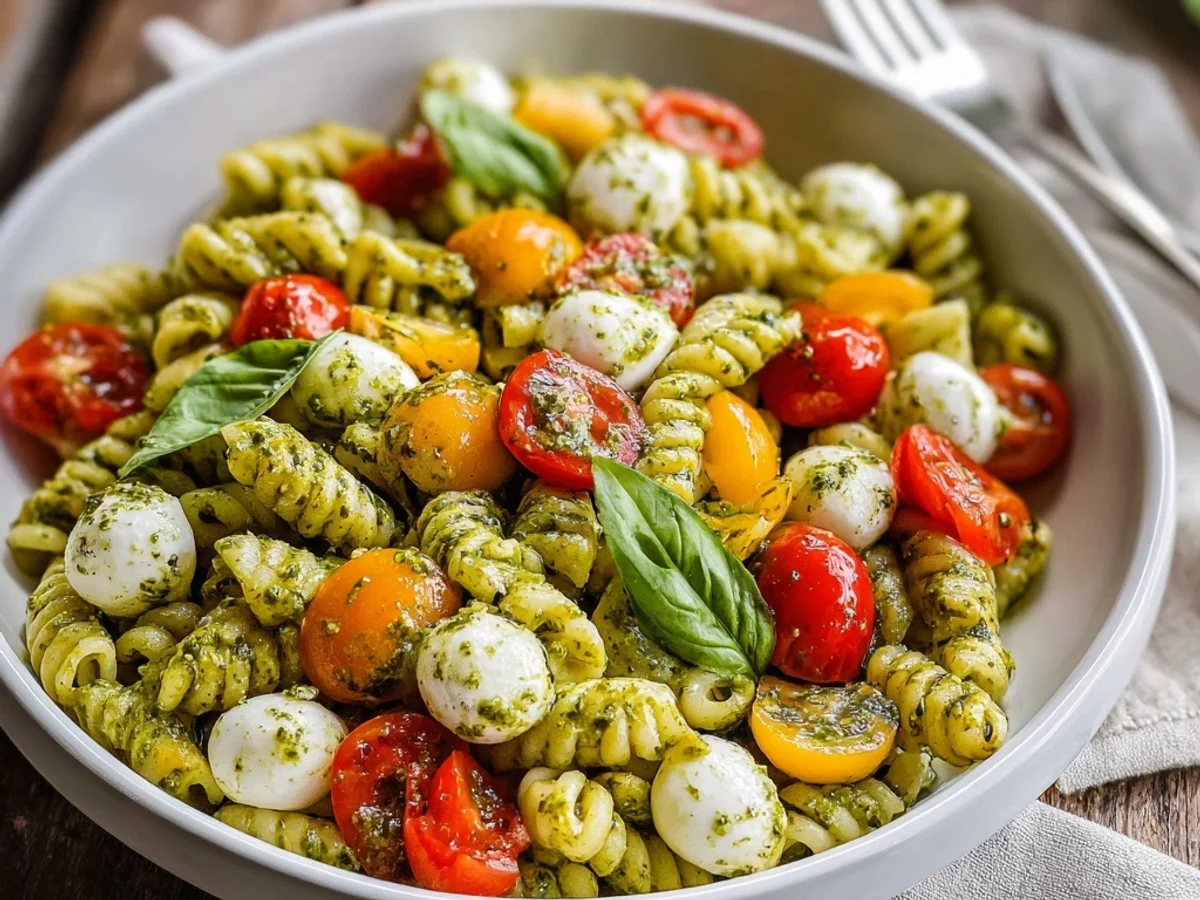 Fresh Pesto Caprese Pasta Salad: Quick Weeknight Meal - Image 2