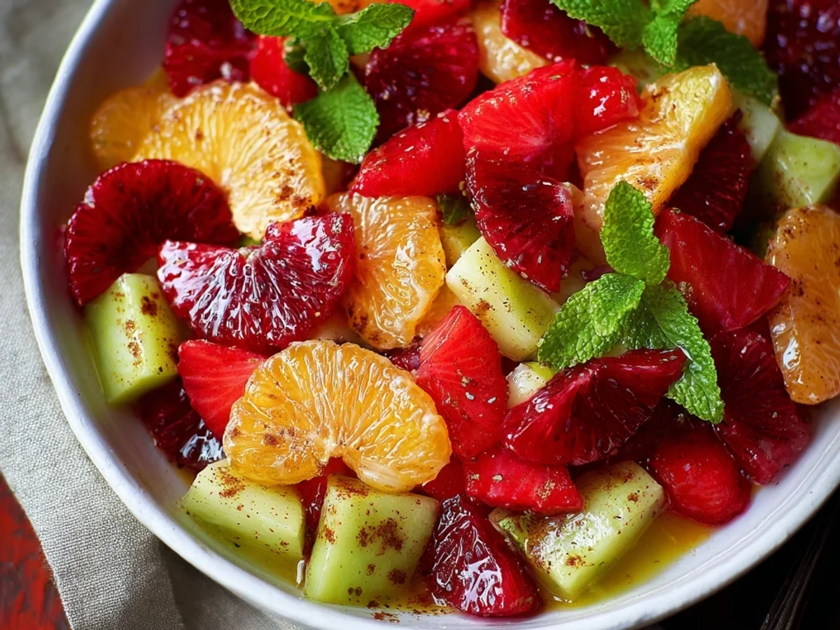 Fresh Red Green Fruit Salad with Zesty Citrus Kick - Image 1