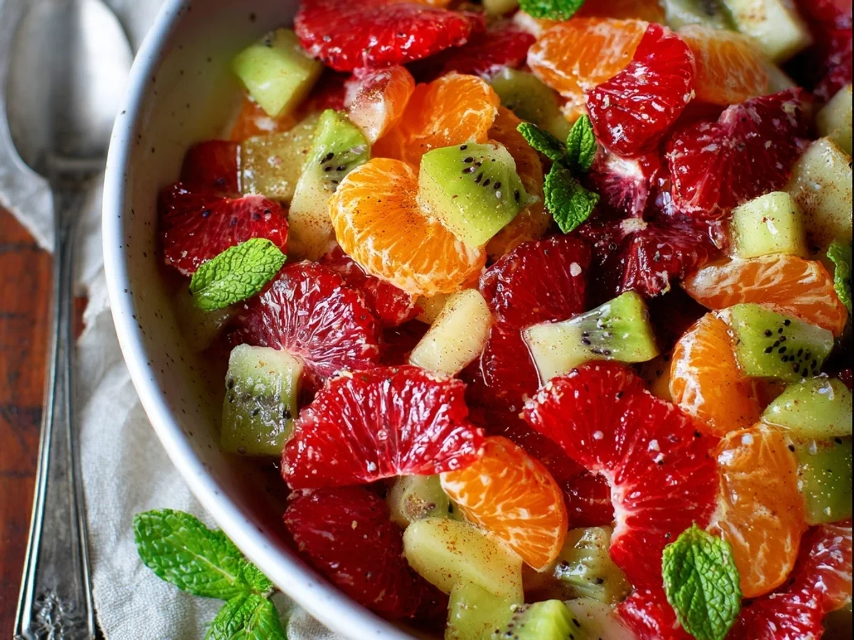 Fresh Red Green Fruit Salad with Zesty Citrus Kick - Image 2