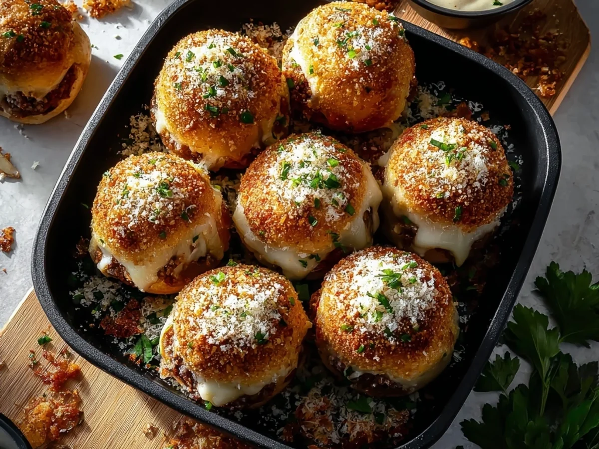 Garlic Parmesan Cheeseburger Bombs: Cheesy, Savory Bites - Image 1