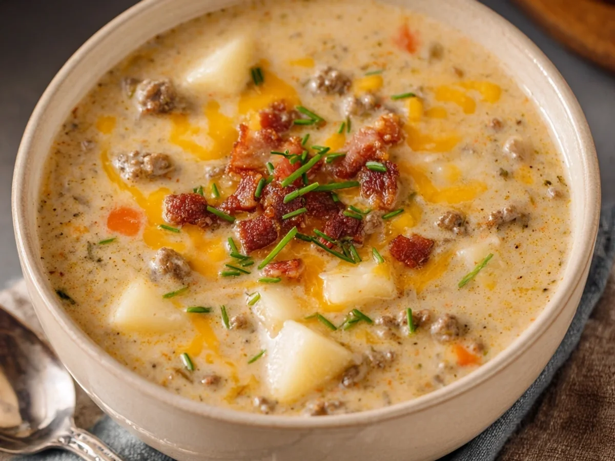 Hearty Cheeseburger Soup: Creamy, Savory Comfort - Image 1