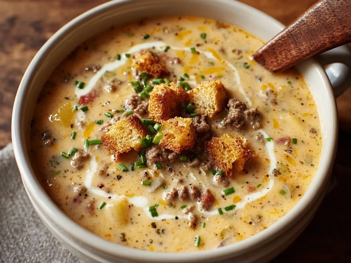 Hearty Cheeseburger Soup: Easy Weeknight Comfort - Image 1
