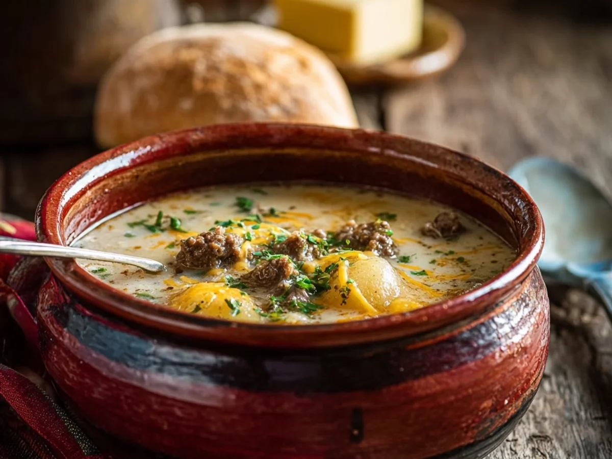 Hearty Cheesy Beef & Potato Soup: A Family Favorite - Image 1
