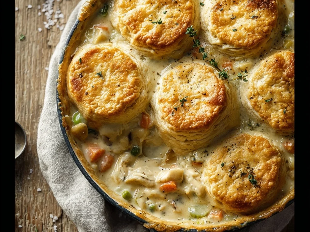 Hearty Chicken Pot Pie with Biscuits Recipe - Image 1