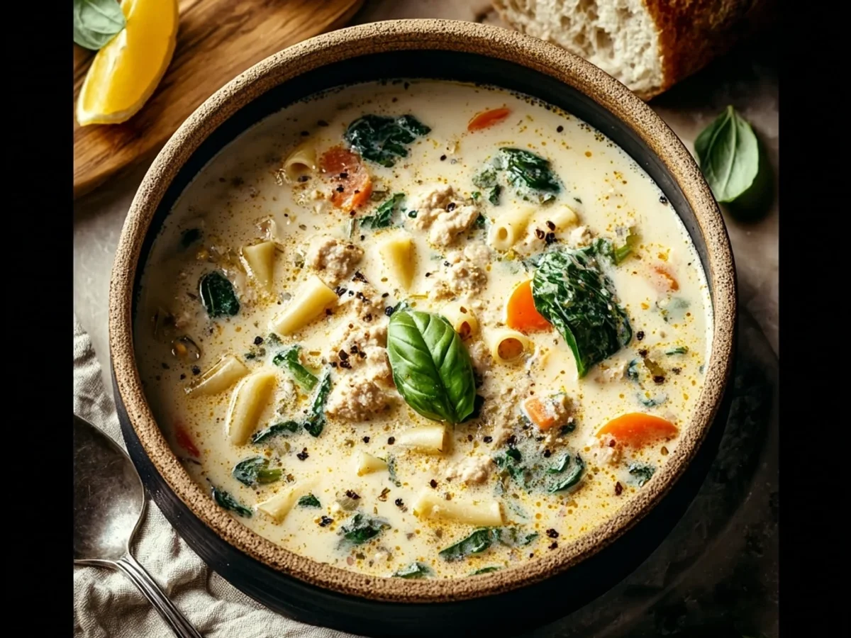 Hearty Creamy Italian Ground Chicken Soup - Image 1