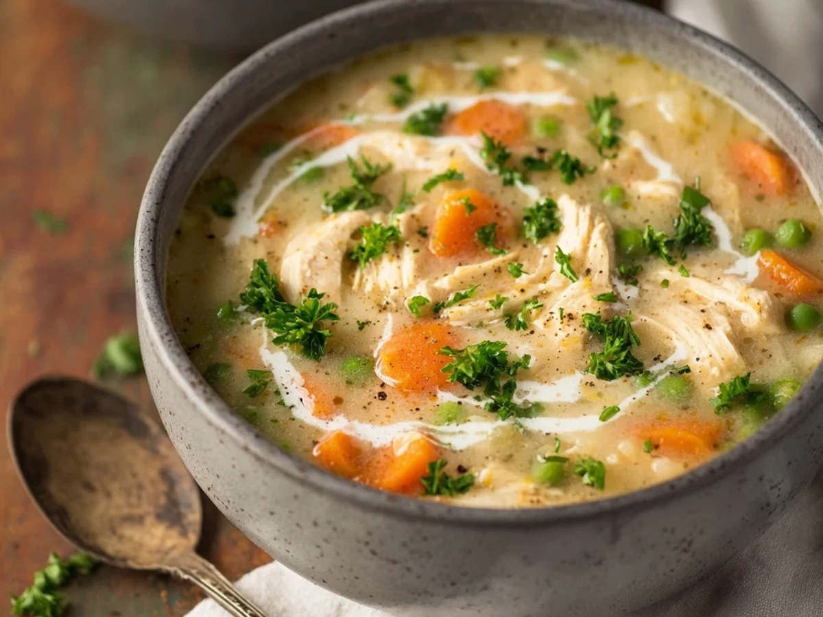 Hearty Healthy Chicken Pot Pie Soup Recipe - Image 1