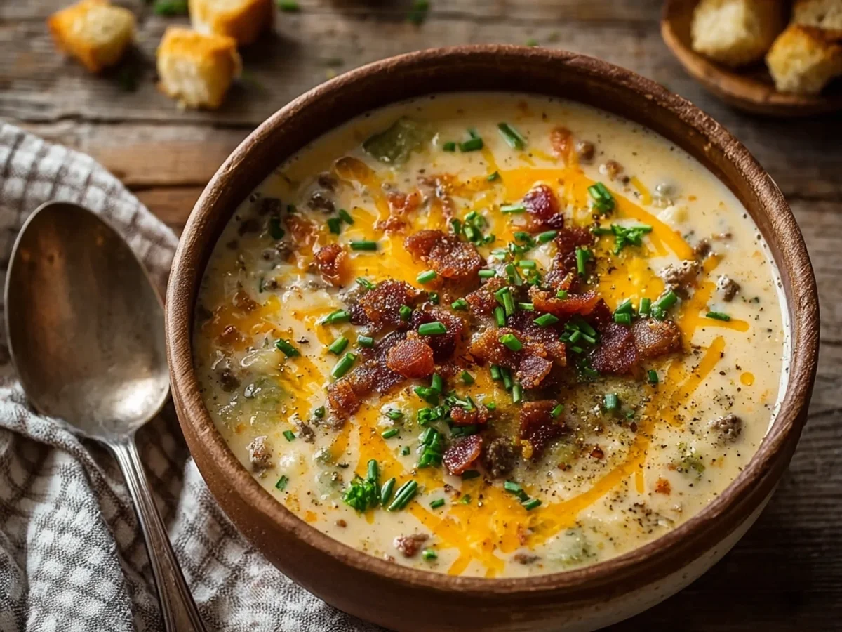 Hearty Loaded Cheeseburger Soup: A Dinner Favorite - Image 2