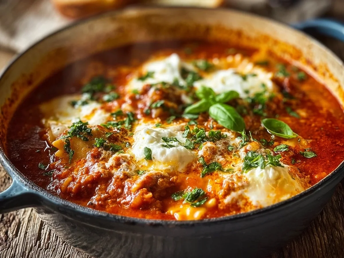 Hearty One-Pot Lasagna Soup: Quick & Simple Dinner - Image 1