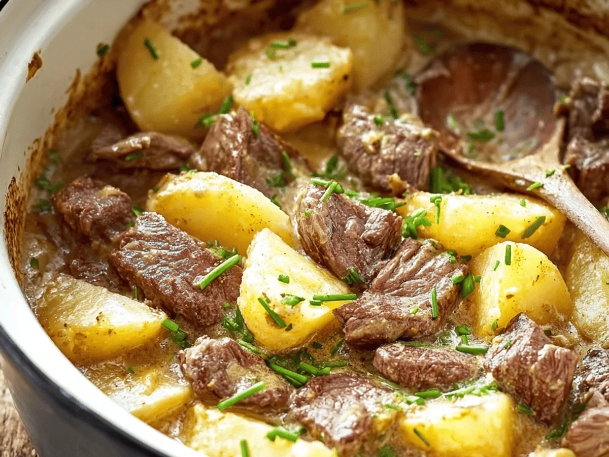 Hearty Slow Cooker Steak & Cheddar Potato Casserole - Image 2