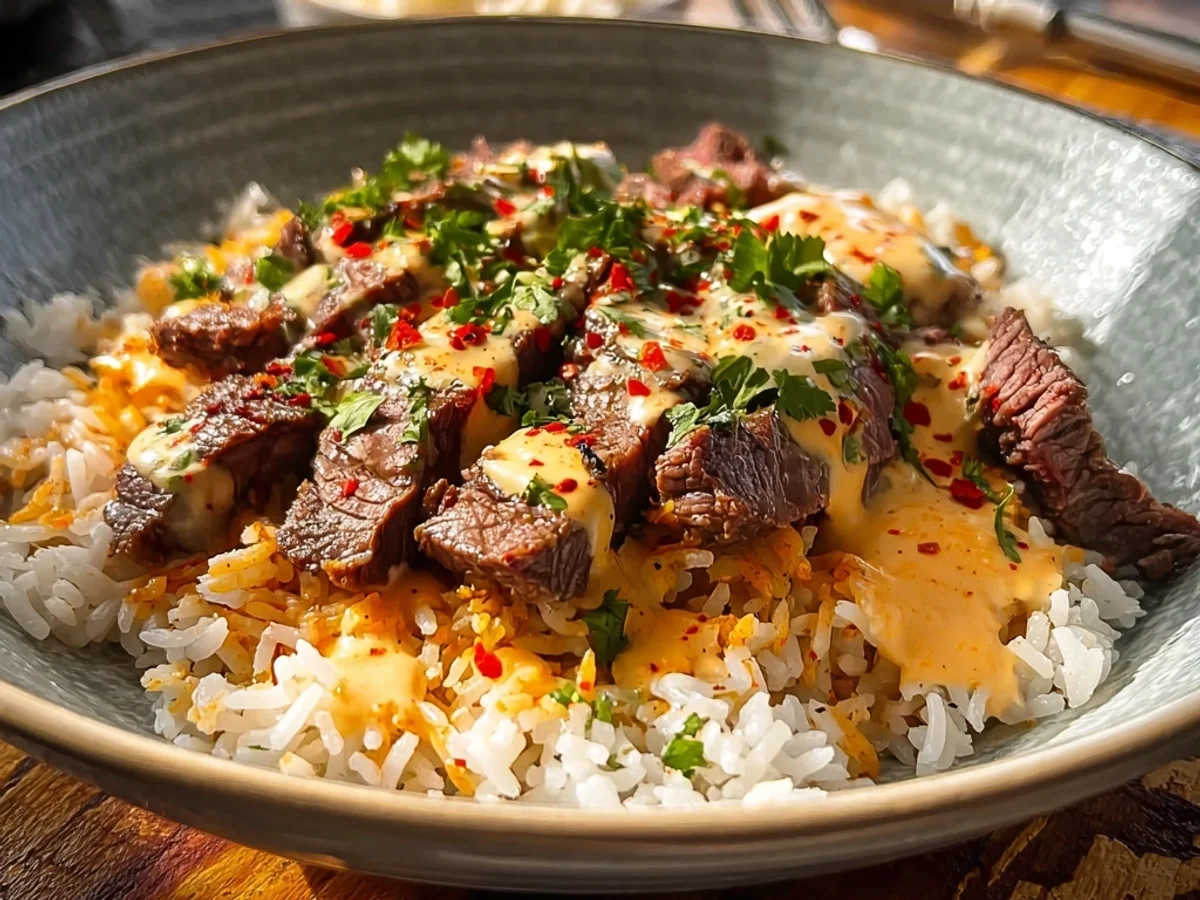 Hearty Steak Queso Rice: A Flavorful Skillet Meal - Image 1