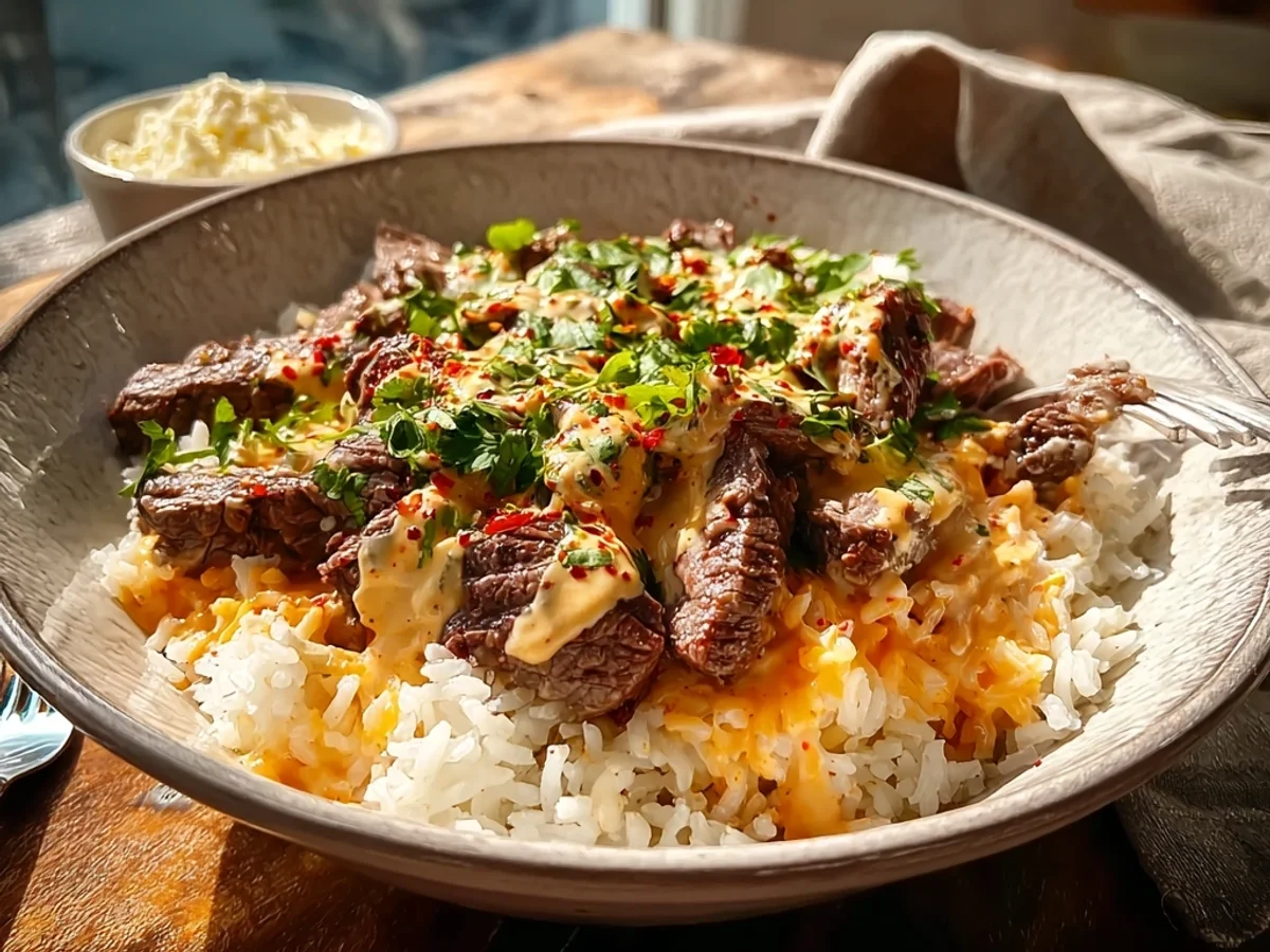 Hearty Steak Queso Rice: A Flavorful Skillet Meal - Image 2