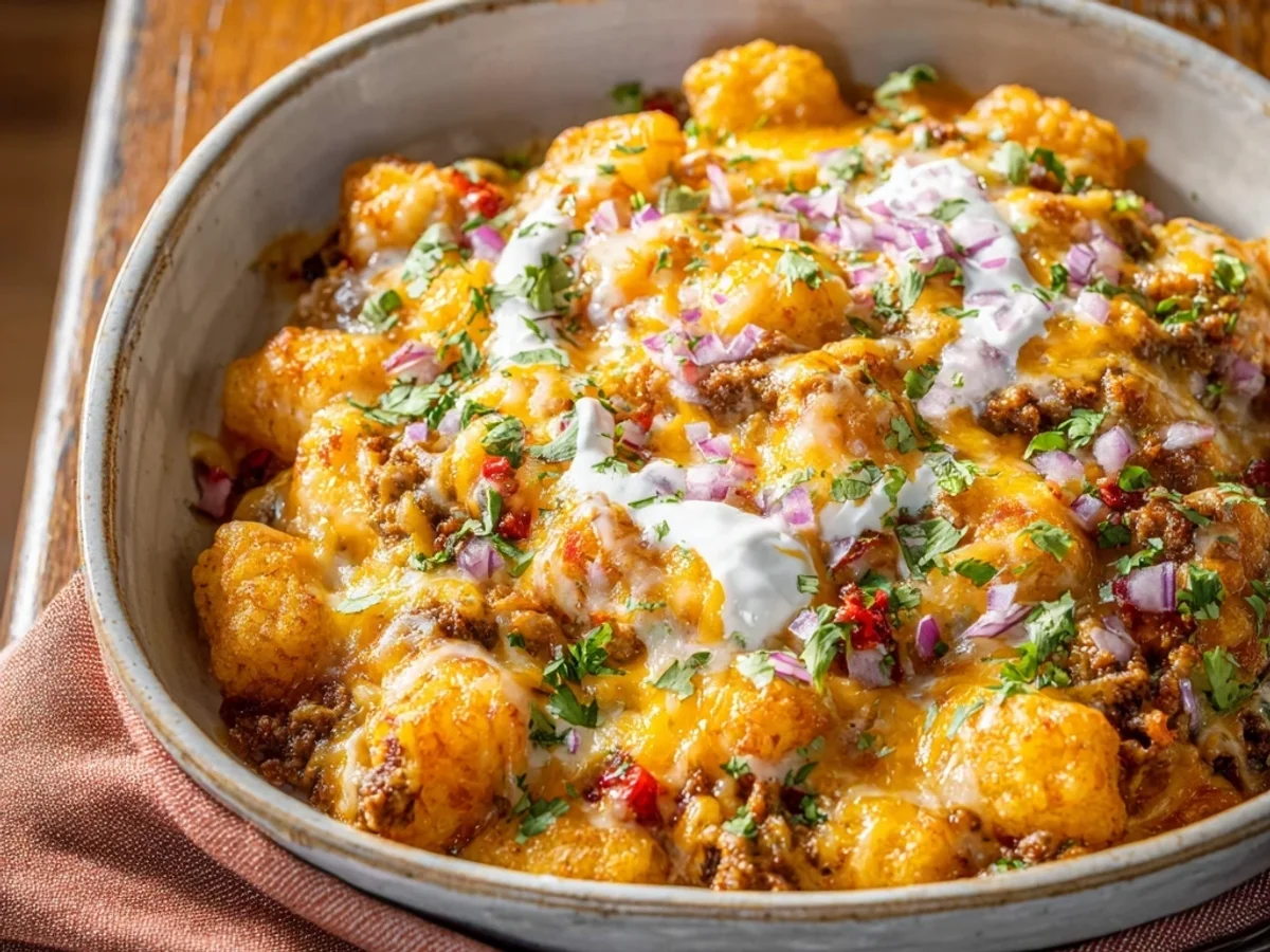 Hearty Taco Tater Tot Casserole: Simple Weeknight Comfort - Image 1