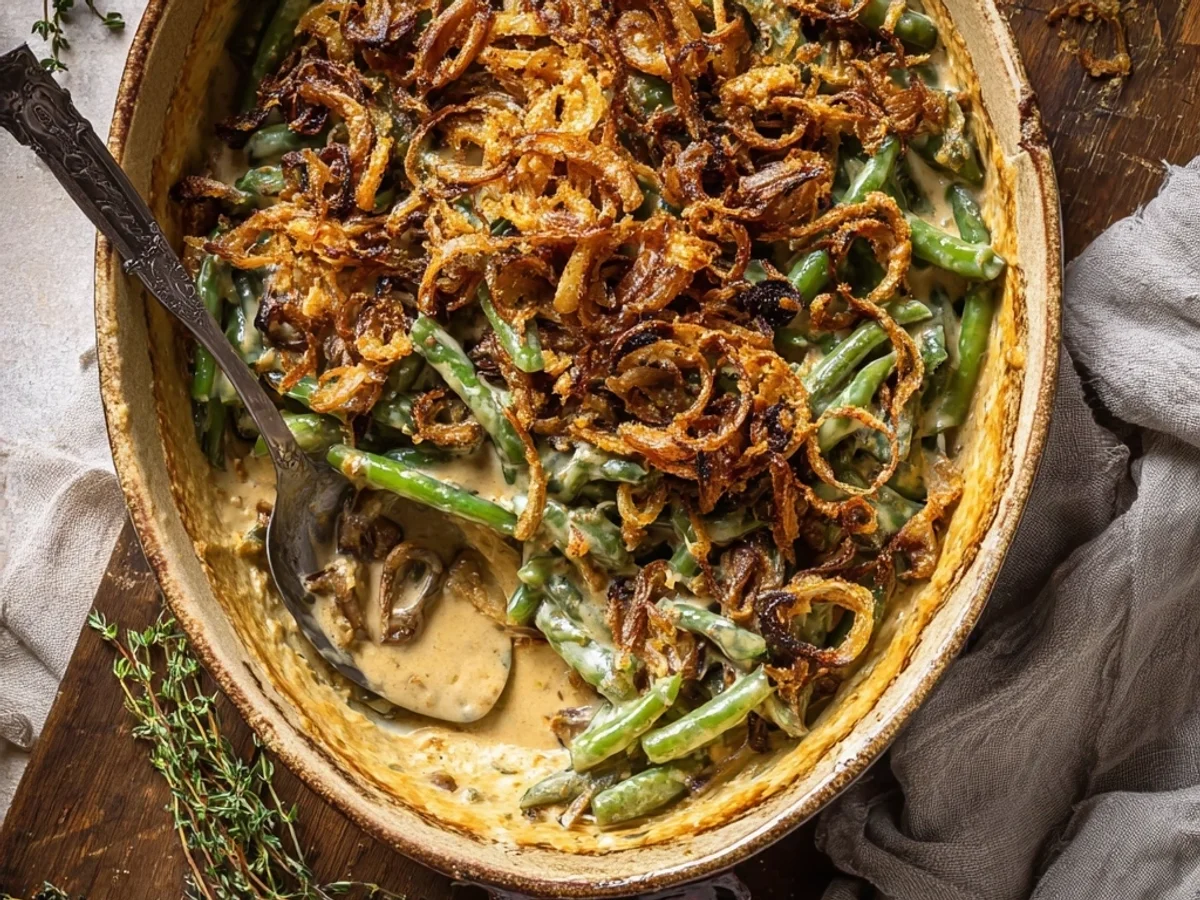 Homemade Green Bean Casserole: Creamy & Crispy Side - Image 2