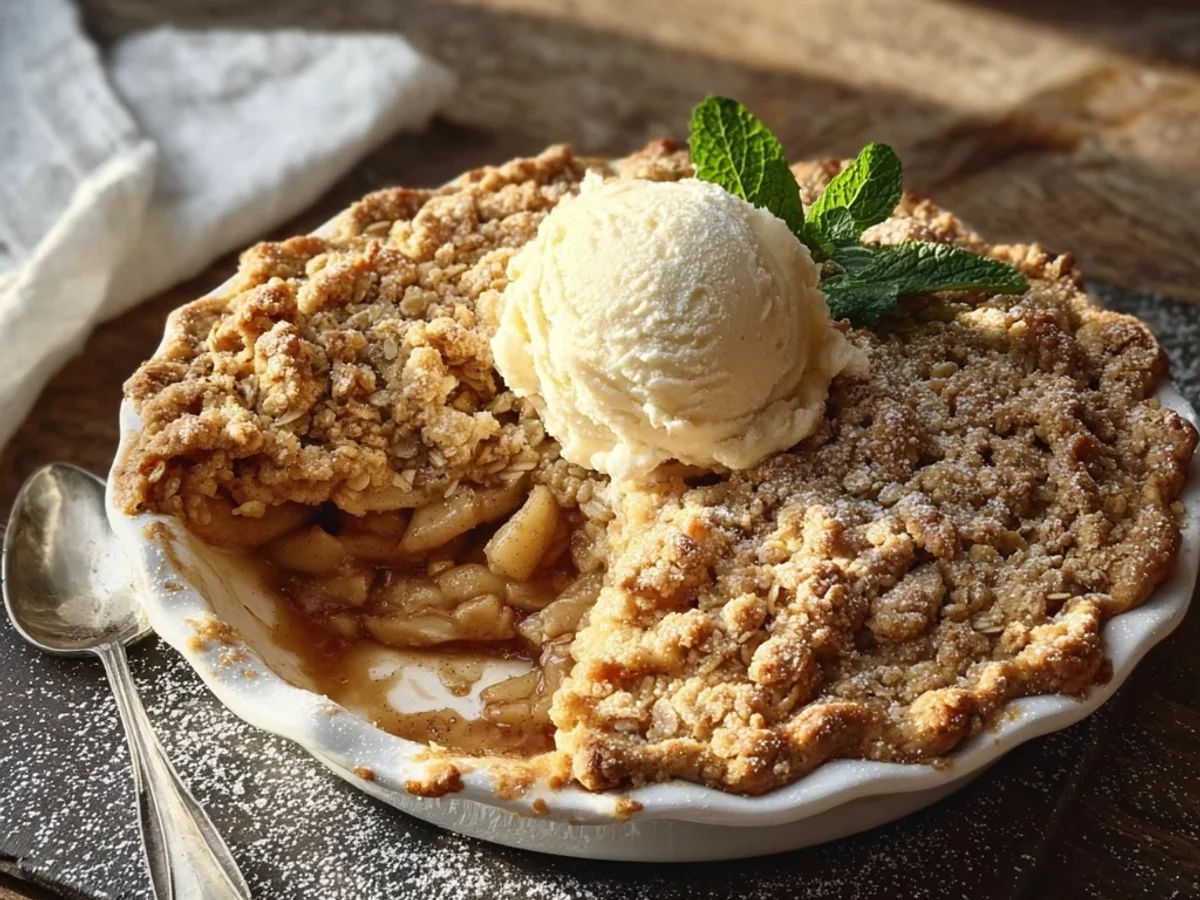 Homestyle Apple Crisp Pie: Golden Crumb Topping Recipe - Image 1