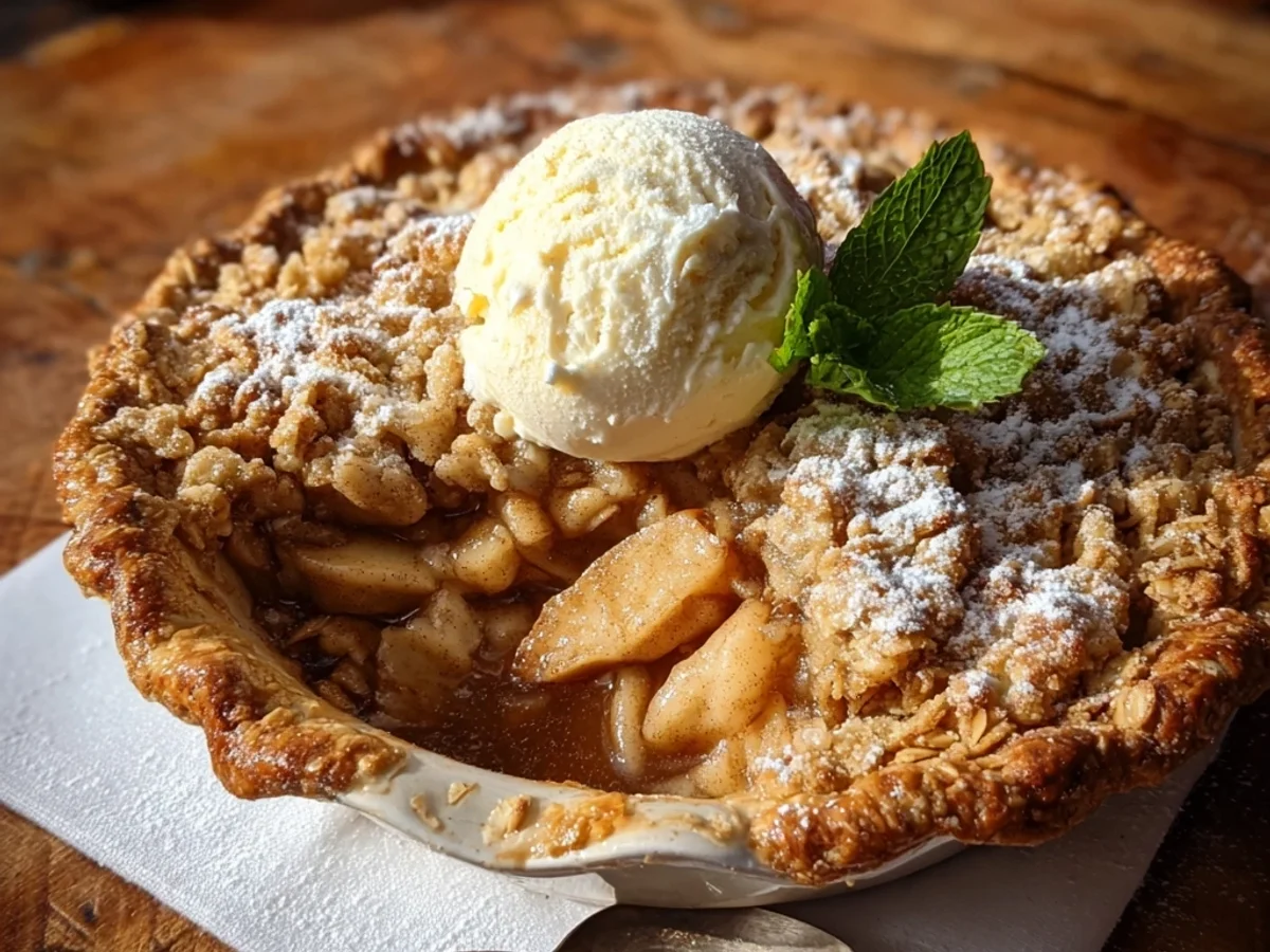 Homestyle Apple Crisp Pie: Golden Crumb Topping Recipe - Image 2