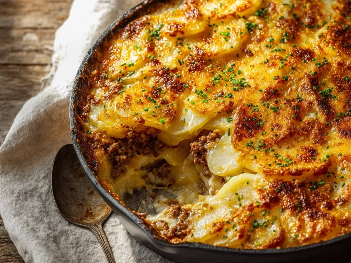 Homestyle Cheesy Hamburger Potato Casserole Bake - Image 2