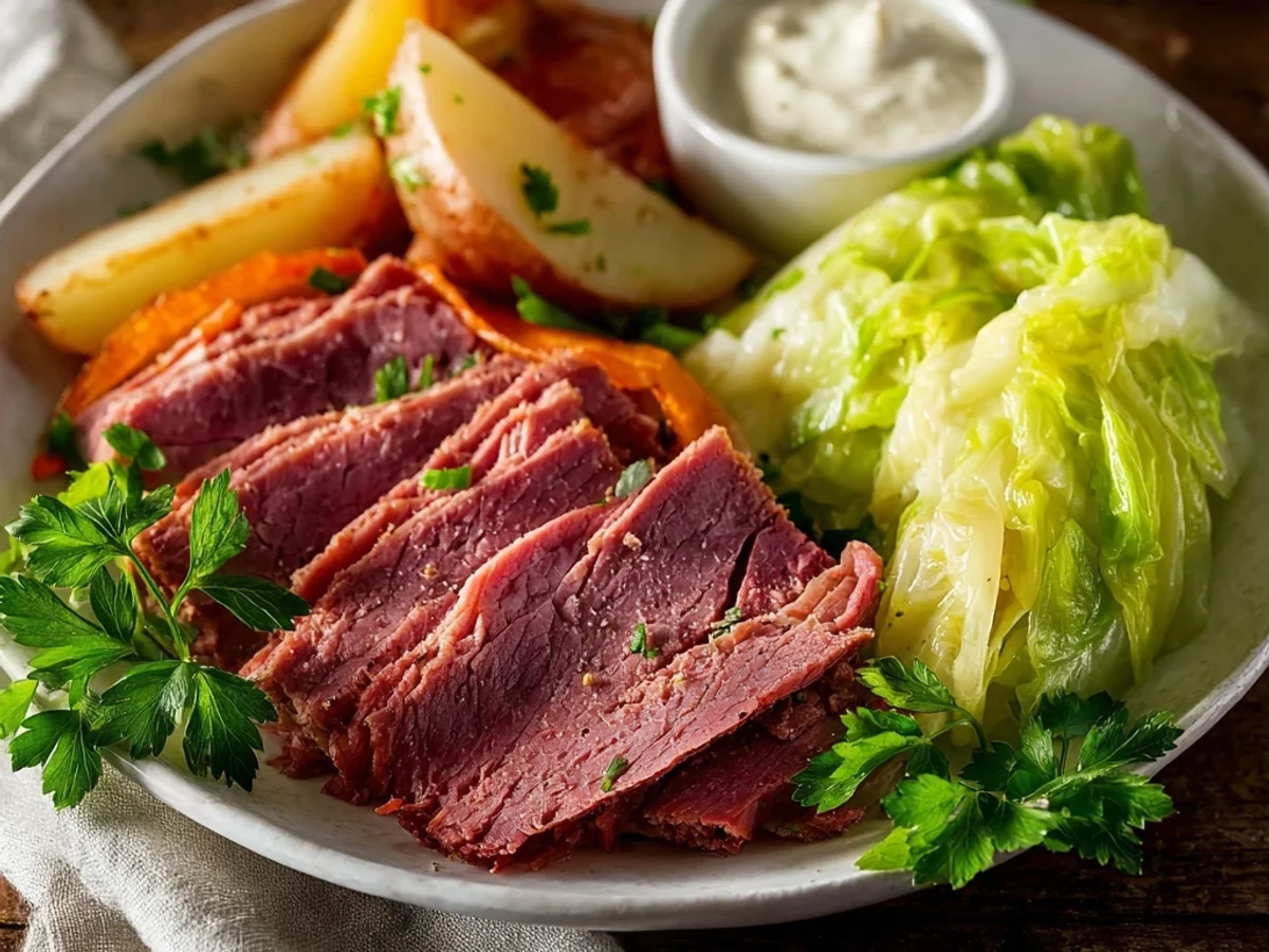 Homestyle Corned Beef & Cabbage with Creamy Horseradish - Image 1
