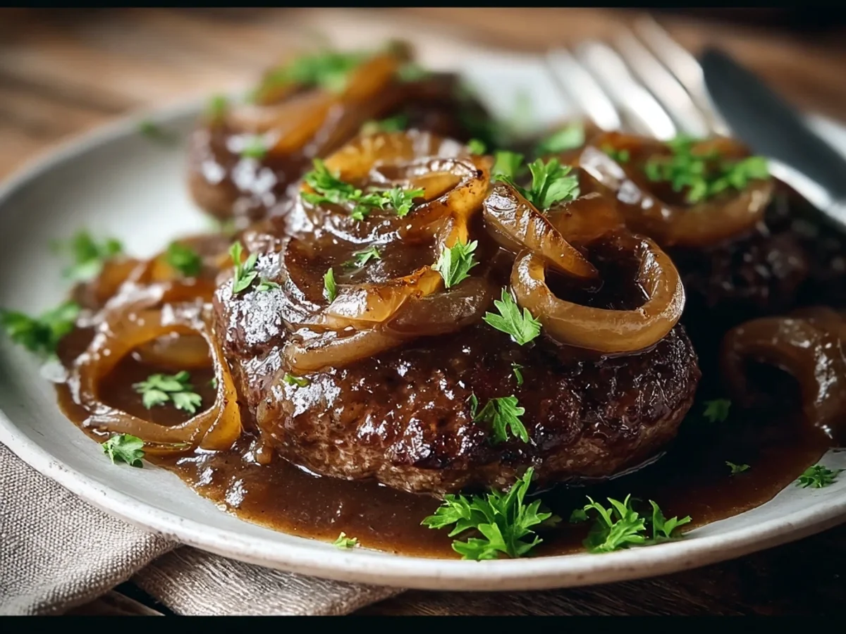 Homestyle Hamburger Steak with Onions and Gravy - Image 2