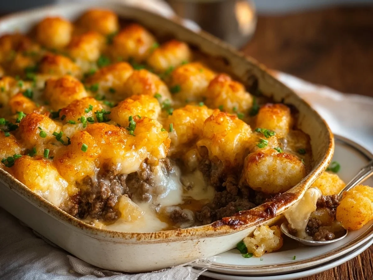 Homestyle Tater Tot Casserole with Ground Beef - Image 1