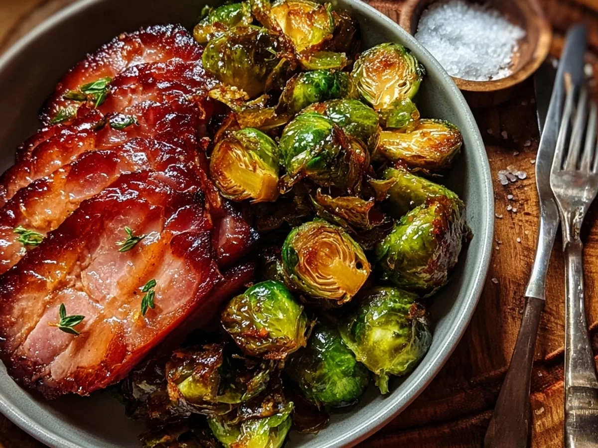 Maple Turkey Ham Brussels Sprouts: Sweet & Savory Roast - Image 1