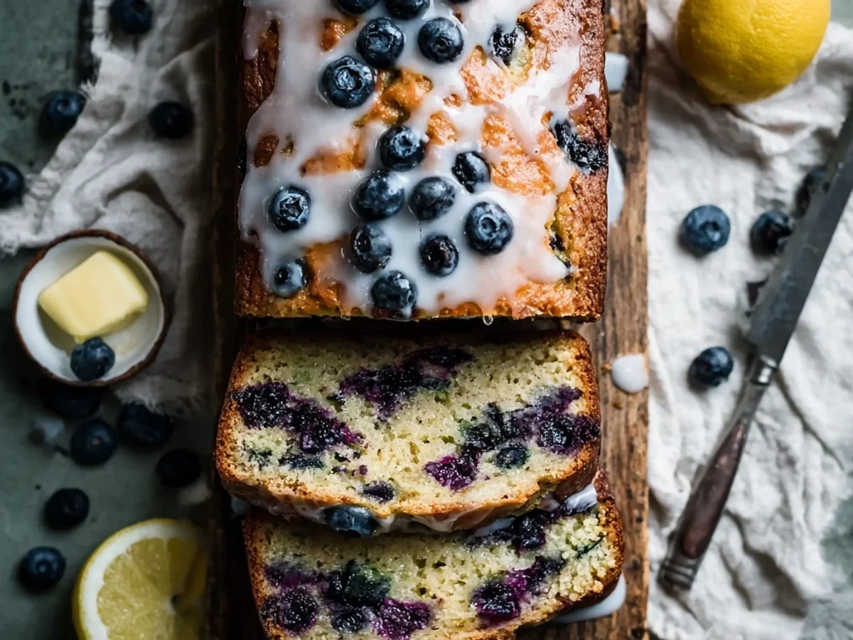 Moist Blueberry Zucchini Bread with Tangy Lemon Glaze - Image 1