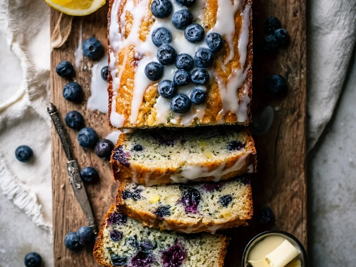 Moist Blueberry Zucchini Bread with Tangy Lemon Glaze - Image 2