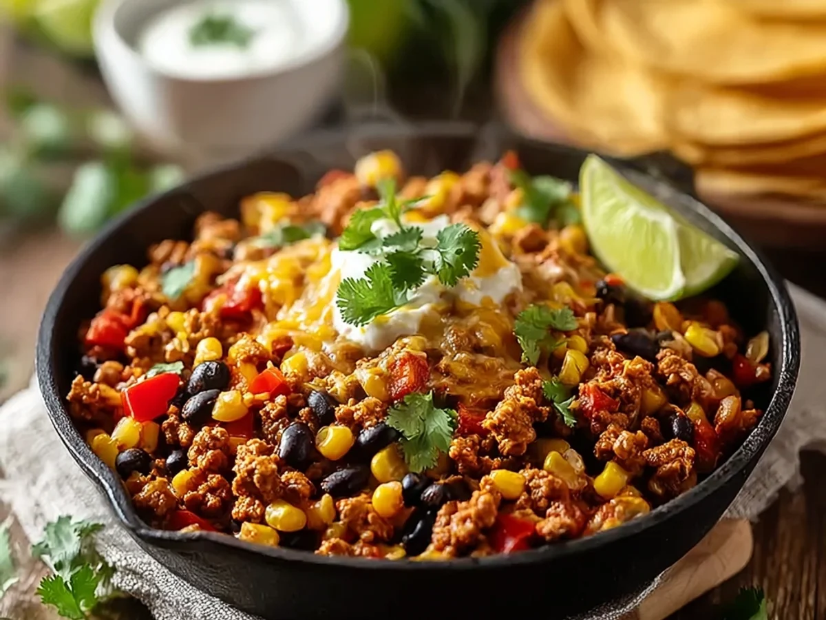 Quick Ground Turkey Taco Skillet: Speedy Dinner Fix - Image 1