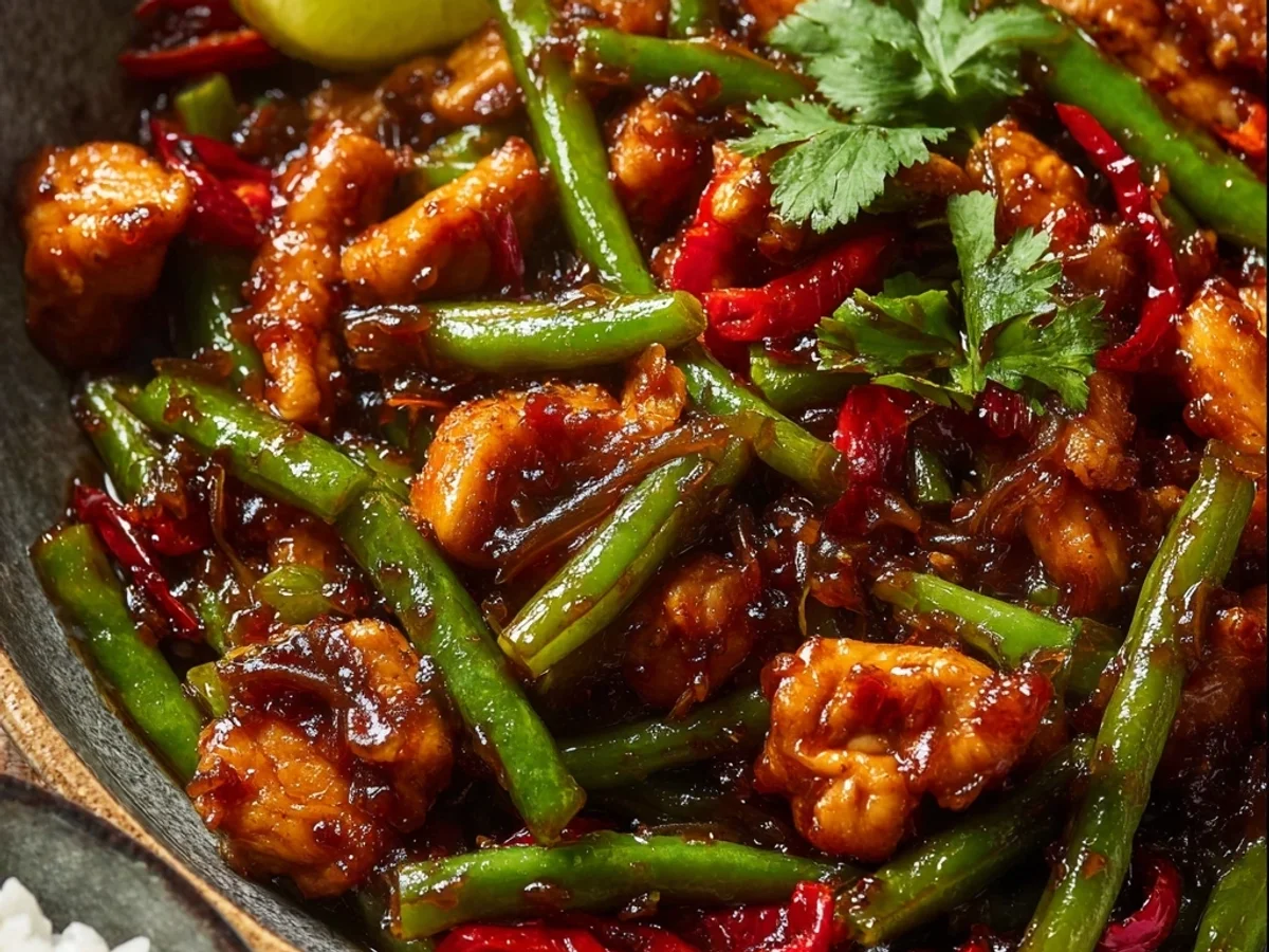 Quick Thai Chicken Stir Fry with Green Beans - Image 1