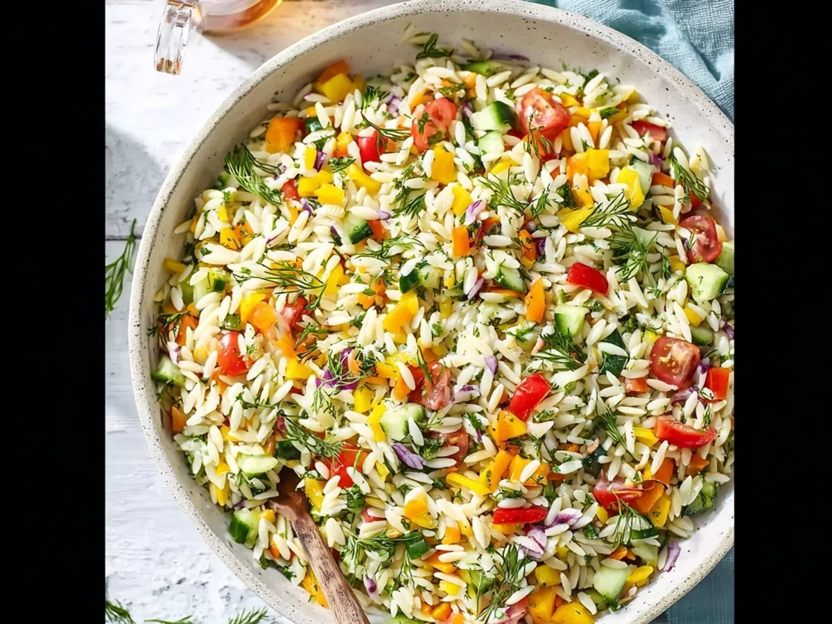 Rainbow Orzo Salad Recipe: My Sunny Garden Medley - Image 2