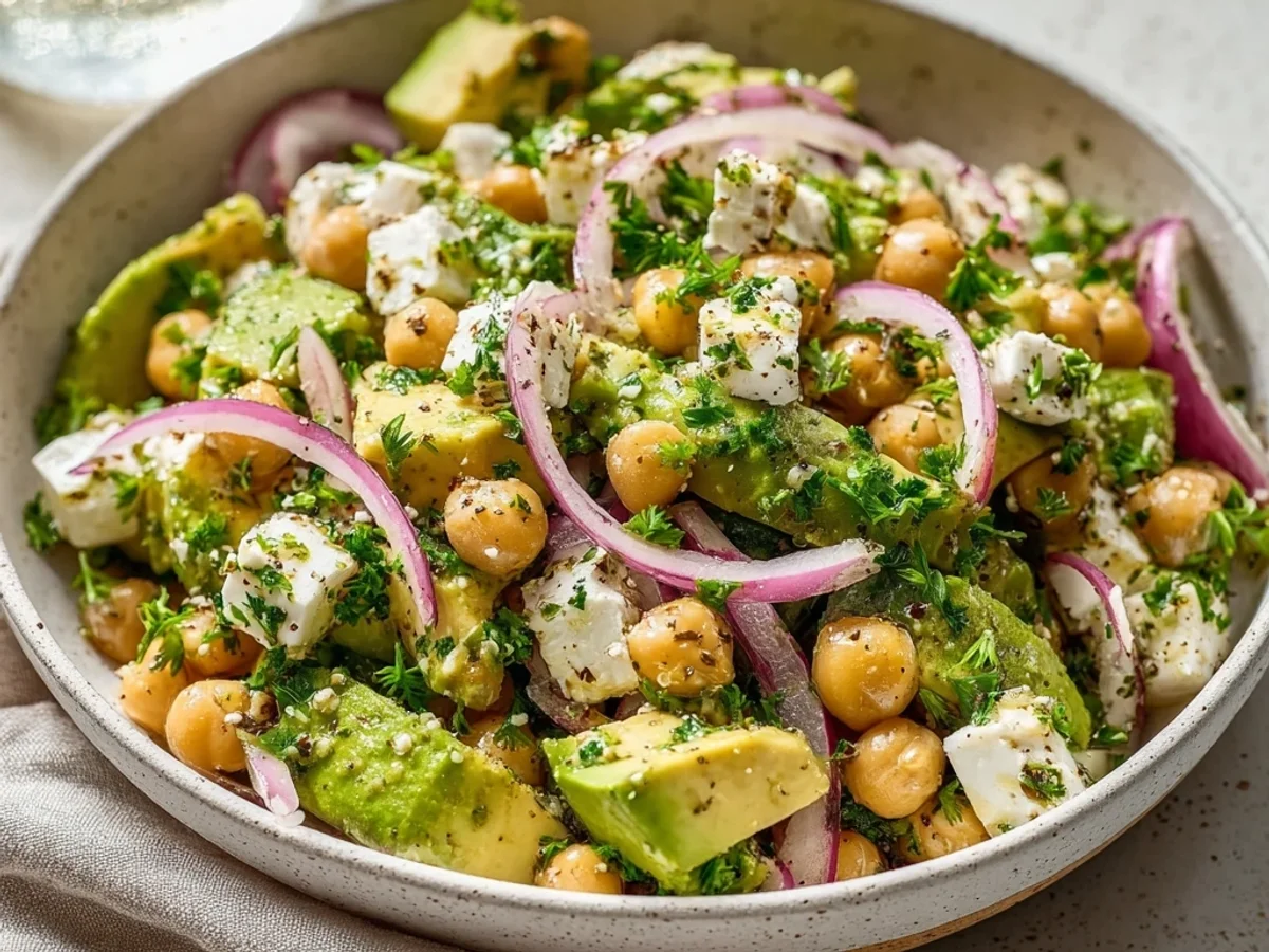 Refreshing Chickpea Feta Avocado Salad: Bright, Zesty & Easy - Image 1