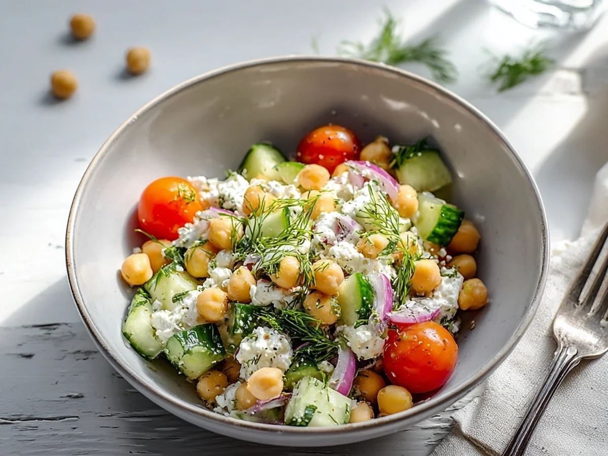 Refreshing Cottage Cheese & Chickpeas Salad: My Speedy Lunch - Image 1