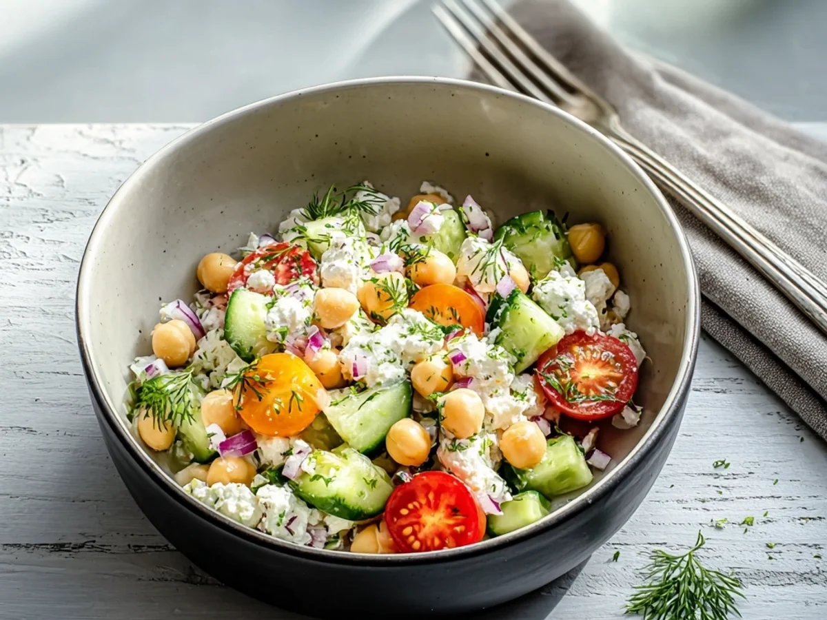 Refreshing Cottage Cheese & Chickpeas Salad: My Speedy Lunch - Image 2