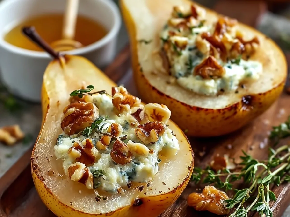 Rich Blue Cheese Stuffed Pears with Walnuts & Honey Drizzle - Image 2