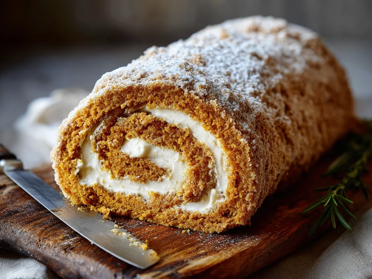 Rich Pumpkin Roll Recipe with Cream Cheese Swirl - Image 1
