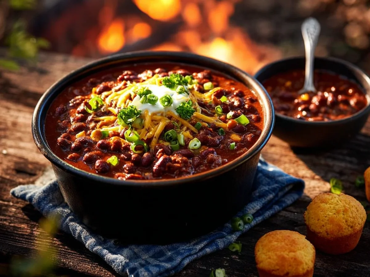 Rustic Campfire Cowboy Chili: Slow-Simmered Warmth - Image 1