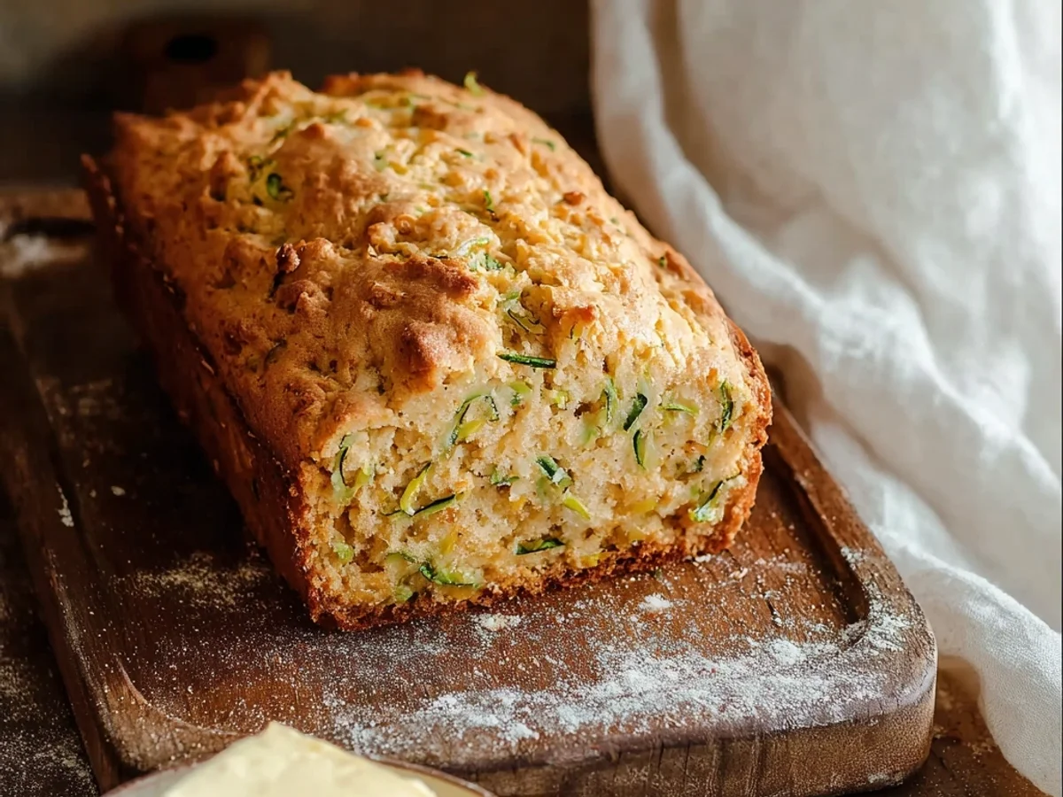 Rustic Green Onion Zucchini Cheddar Bread Loaf - Image 1