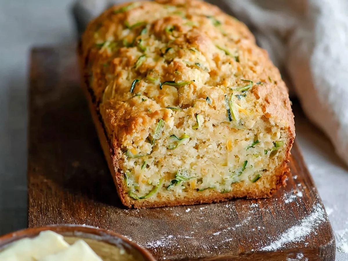 Rustic Green Onion Zucchini Cheddar Bread Loaf - Image 2