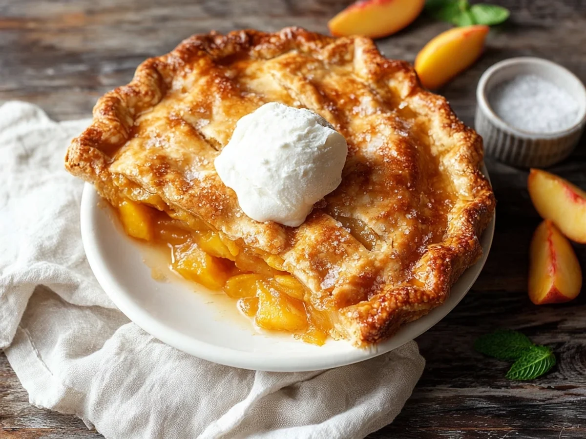 Rustic Peach Pie with a Secret Ingredient: A Summer Delight - Image 1