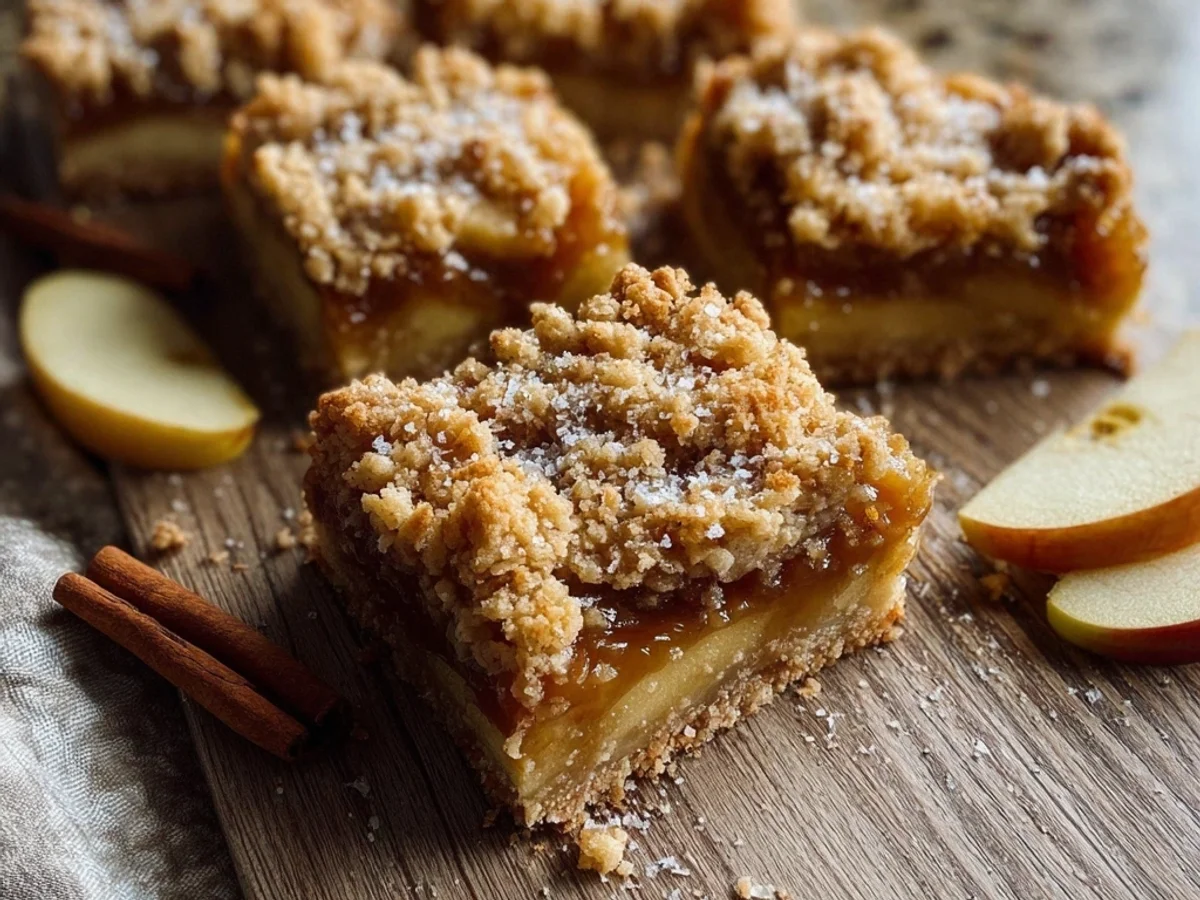 Rustic Salted Caramel Apple Crumble Bars for Fall - Image 2