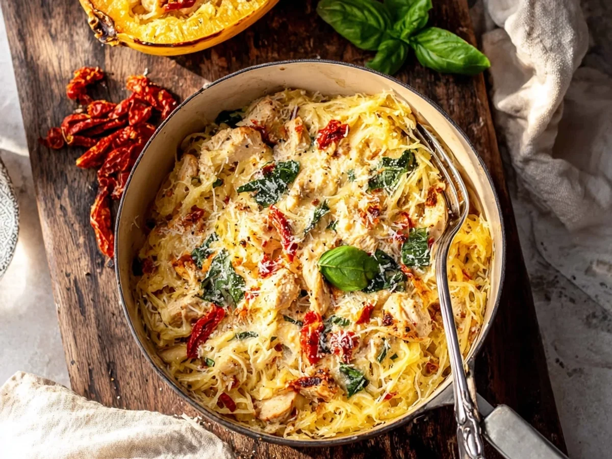 Rustic Tuscan Chicken Spaghetti Squash Bake - Image 2