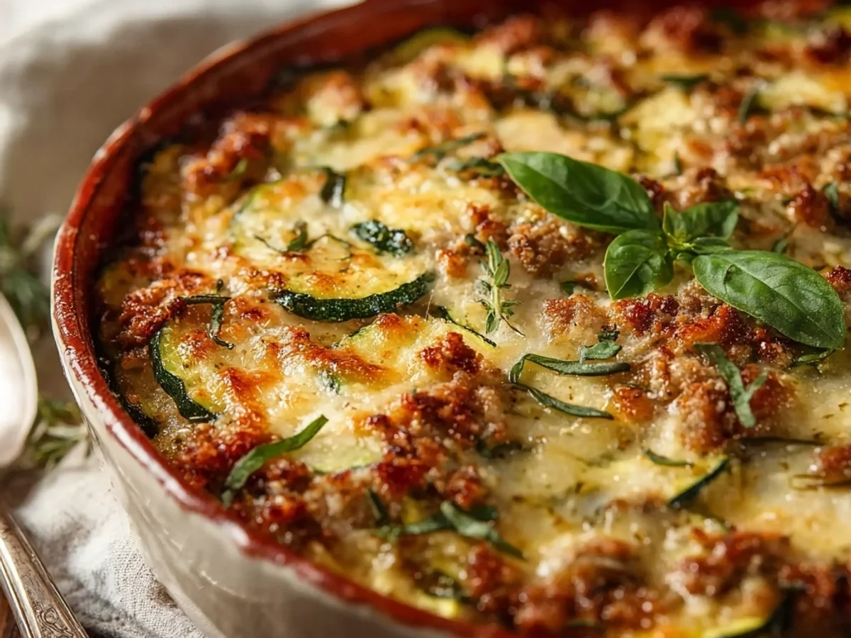 Savory Ground Turkey Zucchini Casserole Bake - Image 1